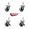 Service Caster 2 Inch Thermoplastic Wheel 3/8 Inch Threaded Stem Caster Set with 2 Brakes SCC SCC-TS05S210-TPRS-381615-2-SLB-2 - alternate 1